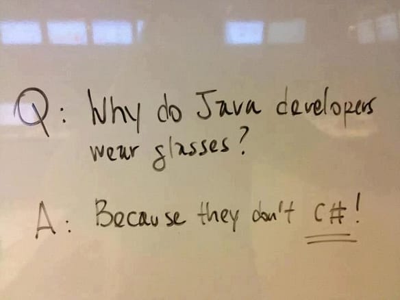 Why do Java developers wear glasses? Why do Java developers wear glasses?