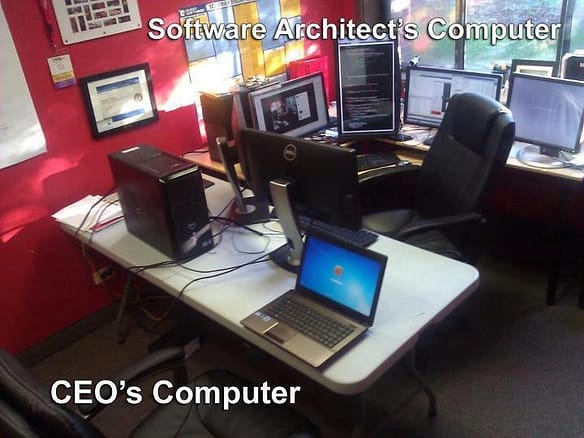 Software Architect's Computer vs. CEO's Computer